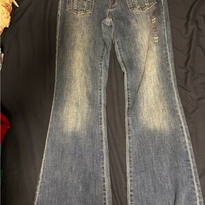 Aeropostale Distressed Blue Flare Jeans